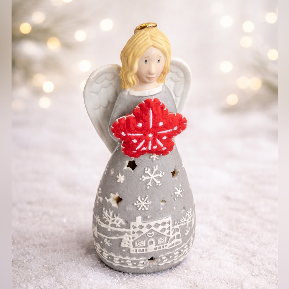 Lenox Festive Folk 8 Inch Angel Christmas Figurine Porcelain New In Box